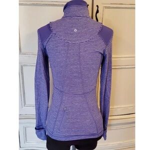 Lululemon half Zip  Pullover Top 6 Heathered Persian Purple Stripe